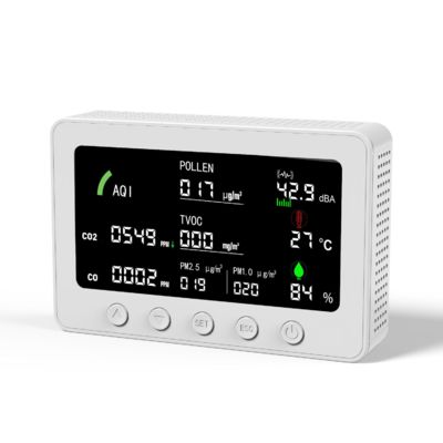 Un buen precio. Probador de calidad del aire multigás - Detector 10 en 1 de ICA/CO2/Ruido/COVT/Polen con monitoreo remoto WiFi y almacenamiento de datos en línea
