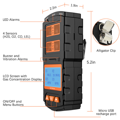 Good price Detector multigas robusto de ODM 4In1 para fuga de monóxido de carbono en espacios confinados en línea