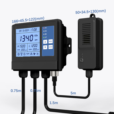 OEM Display en tiempo real Controlador climático de invernadero Control de plantación CO2 PPM ventilador