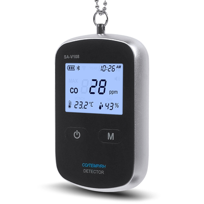 Detector de alarma de monóxido de carbono portátil con pantalla digital inteligente de 200 ppm de CO