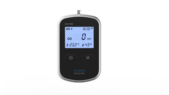 Alarma de CO recargable portátil - Detector de monóxido de carbono esencial para acampada inteligente con monitor de HR y temperatura