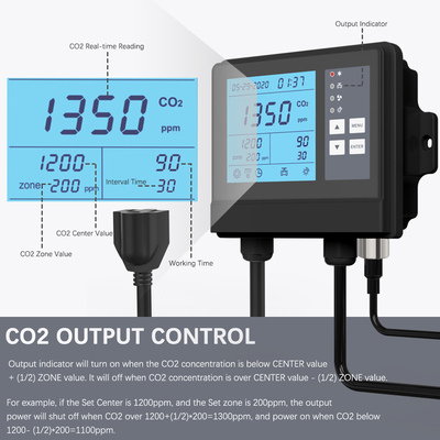 10000 ppm ≠ Controlador climático de invernadero a prueba de agua Controlador de CO2 para carpas de crecimiento