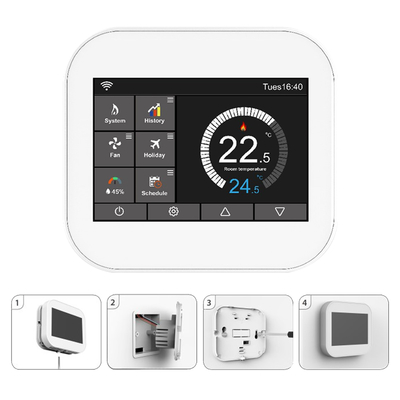 Un buen precio. Termostato WiFi inteligente para el hogar: calefacción de piso, programable, 50Hz/60Hz, personalizable en línea