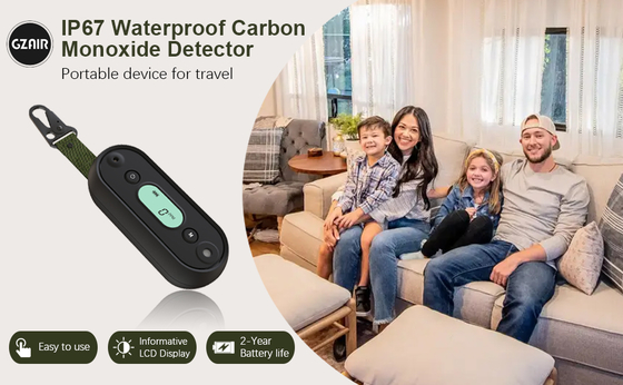 Alarma de detector de monóxido de carbono (CO) marino a prueba de agua. 12V DC, 100dB Audible & LED Alert, UL 2034 Certificado. Alarma de CO portátil con sensor electroquímico y umbral personalizable para barco / RV.