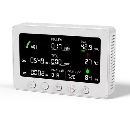 Monitor Inteligente de Calidad del Aire WiFi, Detecta CO2, CO, TVOC, PM1.0 y PM2.5, Probador de Aire Interior para el Hogar, la Oficina