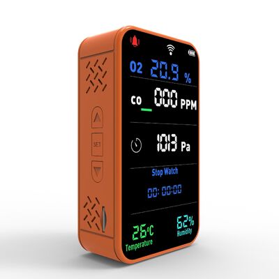 Un buen precio. Mini Monitor portátil de calidad del aire WIFI GZAIR PT09 - IP55 Detector de O2/CO con pantalla LCD, Tester de presión de humedad temporal para el hogar y la oficina en línea