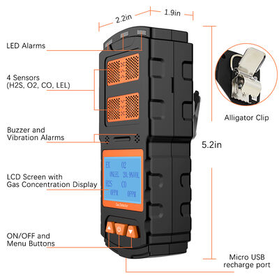 Un buen precio. Monitoreo de gas versátil de 4 en 1 para alcantarillado, minería, petróleo y uso en laboratorio. en línea