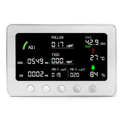 Un buen precio. Monitor de calidad del aire interior para el hogar: Detector inteligente de polen y PM2.5, sensor TVOC / CO2 para alivio de alergias, compatible con la aplicación Smart Life en línea